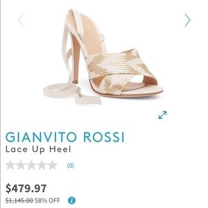 Gianvito Rossi Lace Up Heel (white/gold/36.5/US 7)